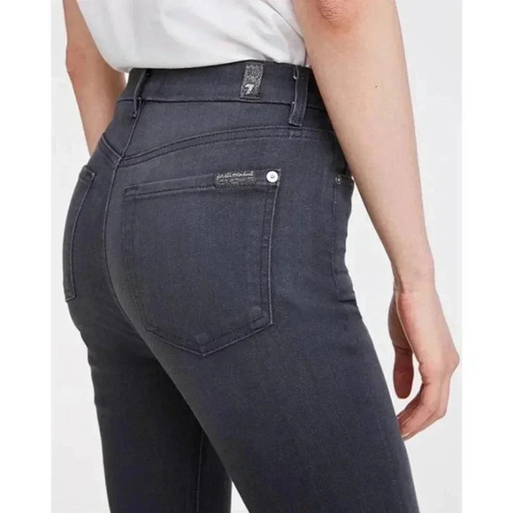 916 NWT 7 For All Mankind High Waist Ankle Skinny Jeans in Evening Grey - Picture 2 of 13